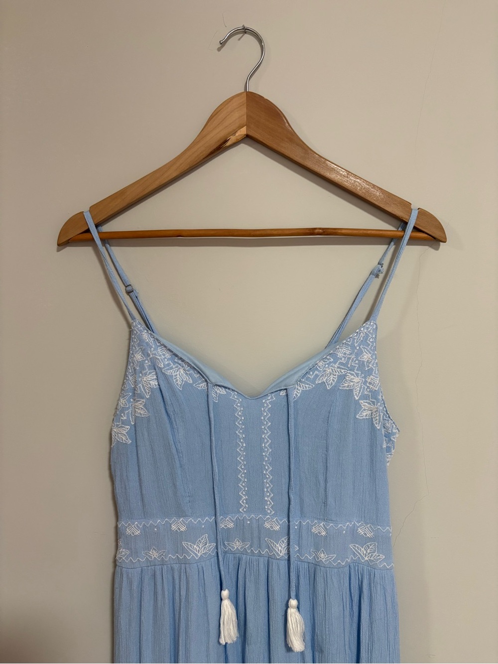 Japna Clothing | Light blue embroidered maxi dress